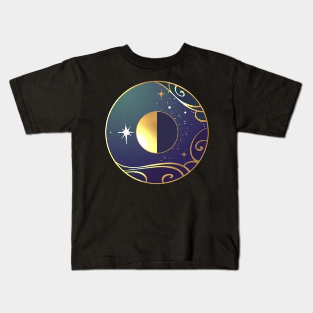 Golden Moons : Half Moon Kids T-Shirt by Gizmoon